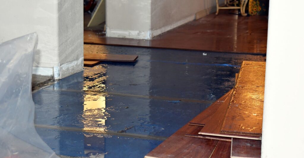 recently flooded flooring in house